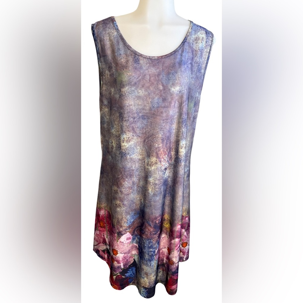 Simply Aster Sleeveless Floral Hem Dress – Boho Vintage Vibes! Size XL